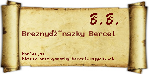 Breznyánszky Bercel névjegykártya